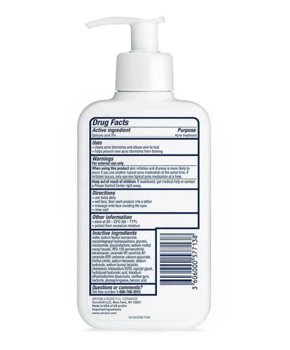 CERAVE ACNE CONTROL CLEANSER 2% SALICYLIC ACID ACNE TREATMENT 237ML