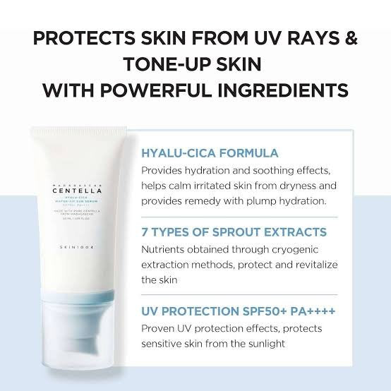 Centella SKIN 1004 MADAGASCARA - Hyalu-Cica Water-Fit Sunscreen SPF 50+- 50ML Korea