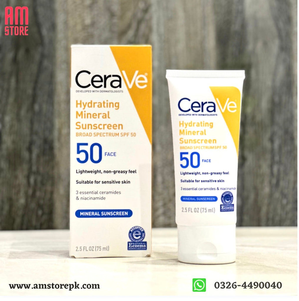 Cerave Hydrating Mineral Sunscreen SPF50 75 ml ( Original Factory Leftover )