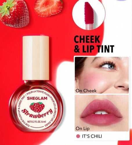 Sheglam Lip & Cheek Tint-( Strawberry )(It's Chili )