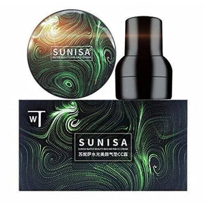 SUNISA Foundation Base Water proof Mushroom Head Air Cushion, BB CC Cream Moisturizing, Liquid Foundation with Sponge, 1 PC - CA