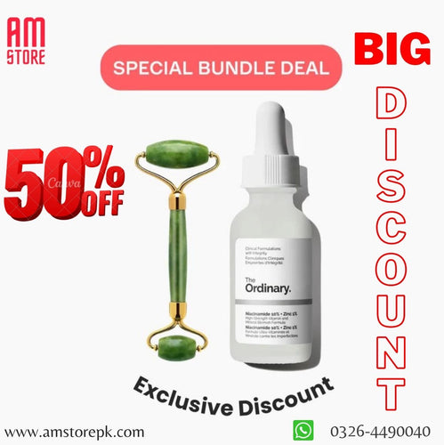 Ordinary Niacinamide Serum + Gua Sha Jade Roller Bundle