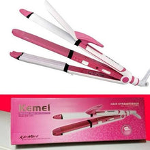 Load image into Gallery viewer, Hair Straightener and Curler, 3-in-1 Ceramic Hair Curling Iron &amp; Hair Straighteners &amp; Crimper Hair Styler Tools Flat Iron with Worldwide Dual Voltage 100~240V