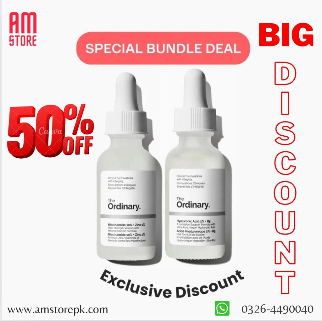 Ordinary Niacinamide Serum + Hyaluronic Acid Bundle