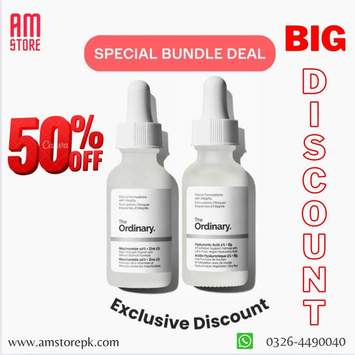 Ordinary Niacinamide Serum + Hyaluronic Acid Bundle