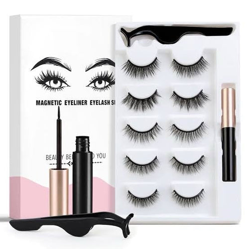 5 Pairs/set 3D Magnetic Eyelashes 3D Mink Lashes Magnetic Eye pen Handmade Lashes Natural False Lashes